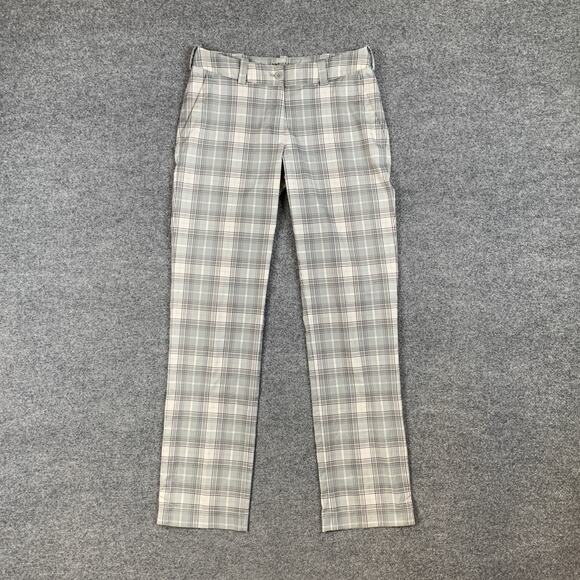 Nike Golf Pants Womens 4 Multi Tour Performance Dri Fit Plaid Mid Rise Pocket - Picture 2 of 11